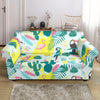 Pastal Parrot Bird Floral Pattern Print Loveseat Cover-grizzshop