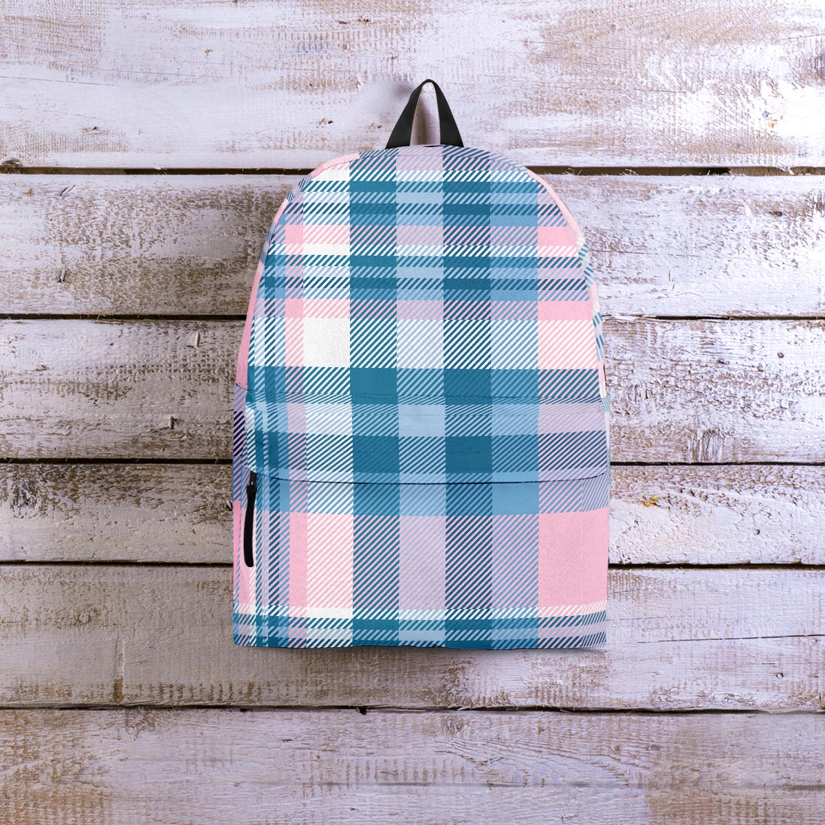 Pastel Blue And Pink Plaid Tartan Backpack-grizzshop