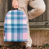 Pastel Blue And Pink Plaid Tartan Backpack-grizzshop