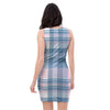 Pastel Blue And Pink Plaid Tartan Bodycon Dress-grizzshop