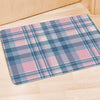 Pastel Blue And Pink Plaid Tartan Door Mat-grizzshop