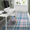 Pastel Blue And Pink Plaid Tartan Floor Mat-grizzshop