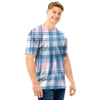 Pastel Blue And Pink Plaid Tartan Men T Shirt-grizzshop