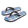 Pastel Blue And Pink Plaid Tartan Men's Flip Flops-grizzshop