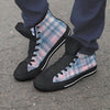 Pastel Blue And Pink Plaid Tartan Men's High Top Shoes-grizzshop