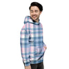 Pastel Blue And Pink Plaid Tartan Men's Hoodie-grizzshop