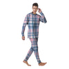 Pastel Blue And Pink Plaid Tartan Men's Pajamas-grizzshop