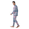 Pastel Blue And Pink Plaid Tartan Men's Pajamas-grizzshop