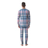 Pastel Blue And Pink Plaid Tartan Men's Pajamas-grizzshop