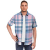 Pastel Blue And Pink Plaid Tartan Men's Short Sleeve Shirt-grizzshop