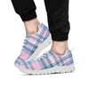 Pastel Blue And Pink Plaid Tartan Men's Sneakers-grizzshop