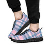 Pastel Blue And Pink Plaid Tartan Men's Sneakers-grizzshop