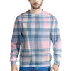 Pastel Blue And Pink Plaid Tartan Men's Sweatshirt-grizzshop