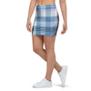 Pastel Blue And Pink Plaid Tartan Mini Skirt-grizzshop