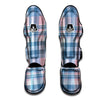 Pastel Blue And Pink Plaid Tartan Muay Thai Shin Guard-grizzshop