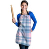 Pastel Blue And Pink Plaid Tartan Women's Apron-grizzshop