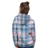 Pastel Blue And Pink Plaid Tartan Women's Hoodie-grizzshop