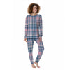 Pastel Blue And Pink Plaid Tartan Women's Pajamas-grizzshop