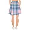 Pastel Blue And Pink Plaid Tartan Women's Skirt-grizzshop