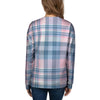 Pastel Blue And Pink Plaid Tartan Women's Sweatshirt-grizzshop