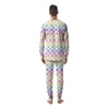 Pastel Checkered Flag Print Men's Pajamas-grizzshop