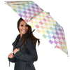 Pastel Checkered Flag Print Umbrella-grizzshop