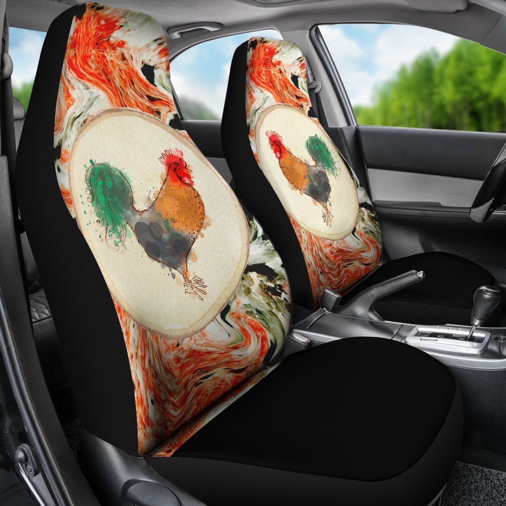 Pastel Chicken Custom Car Seat Covers-grizzshop