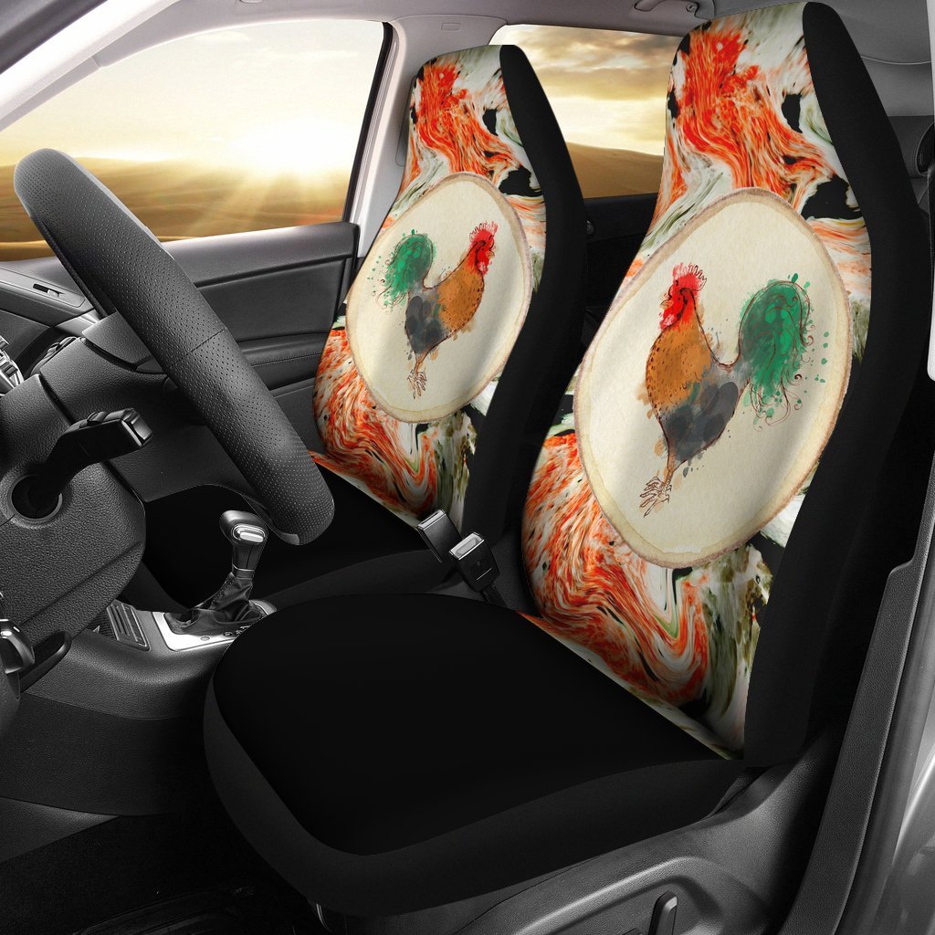 Pastel Chicken Custom Car Seat Covers-grizzshop