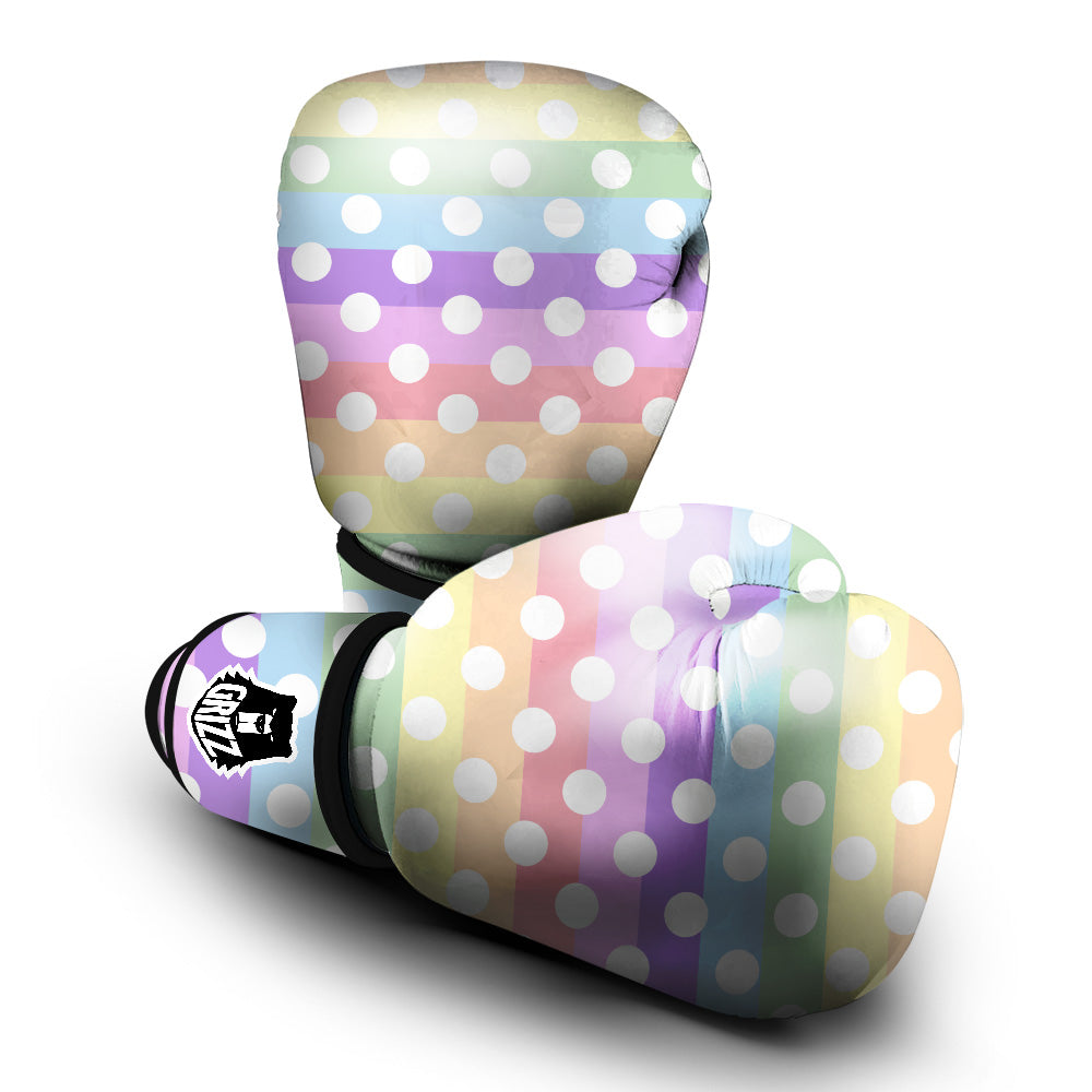 Pastel Color Polka Dot Print Pattern Boxing Gloves-grizzshop