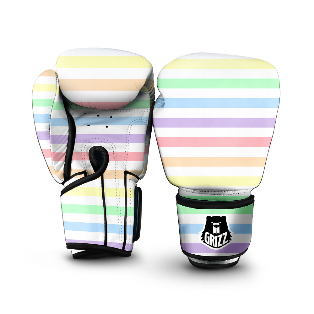 Pastel Color Striped Print Boxing Gloves-grizzshop