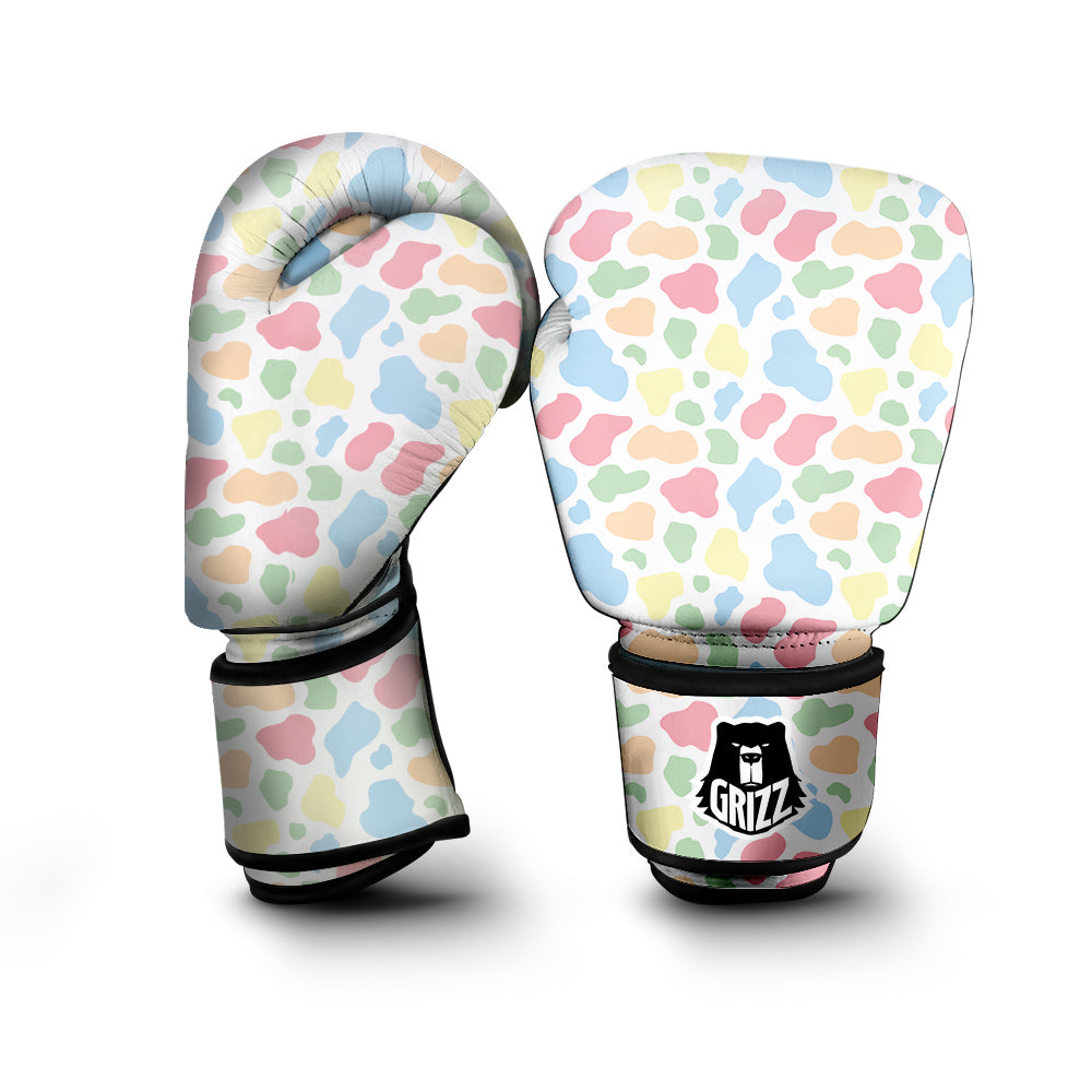 Pastel Cow Print Pattern Boxing Gloves-grizzshop