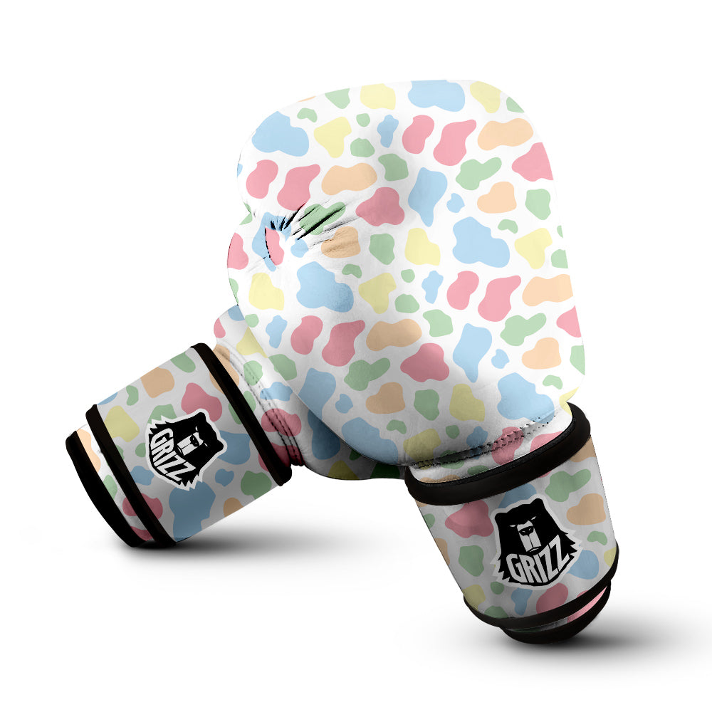 Pastel Cow Print Pattern Boxing Gloves-grizzshop