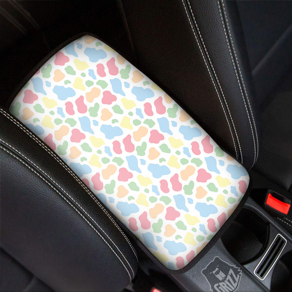 Pastel Cow Print Pattern Car Center Console Cover-grizzshop