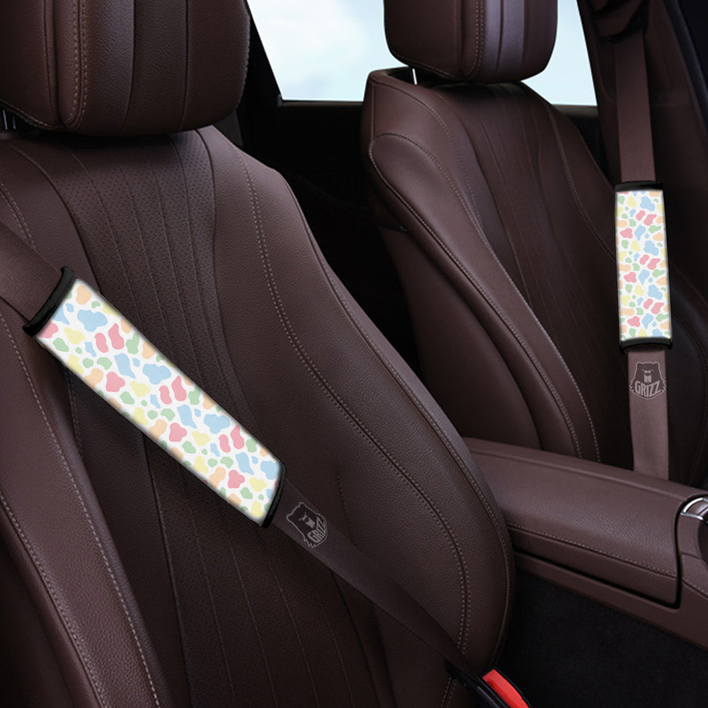 Pastel Cow Print Pattern Car Seat Belt Cover-grizzshop