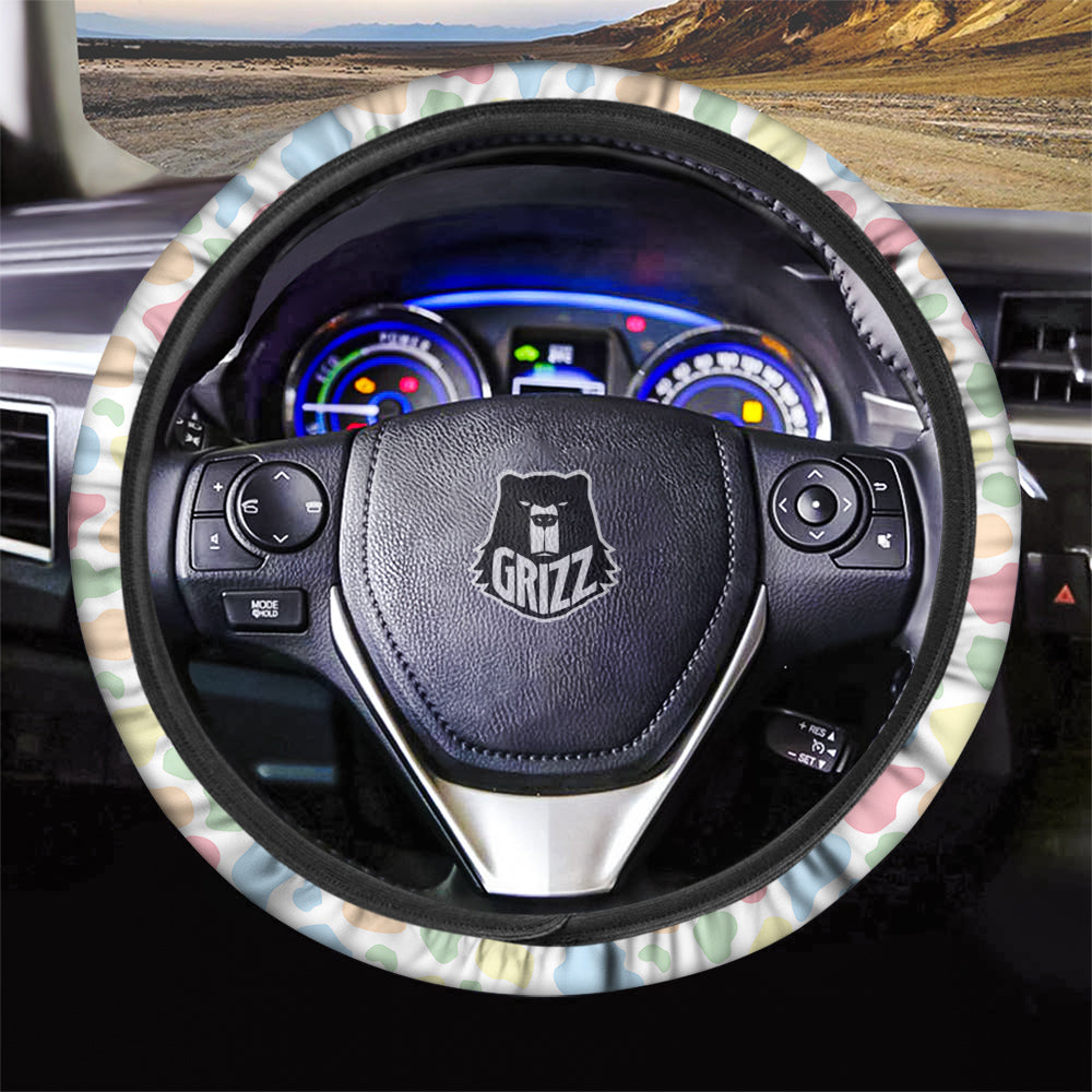 Pastel Cow Print Pattern Car Steering Wheel Cover-grizzshop