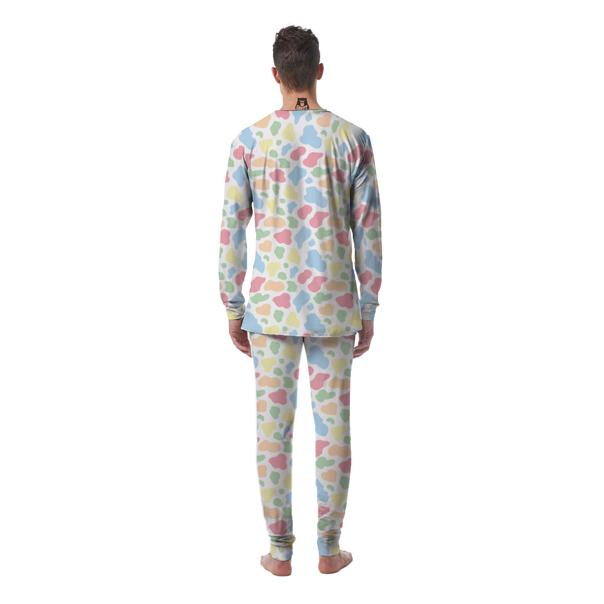 Pastel Cow Print Pattern Men's Pajamas-grizzshop