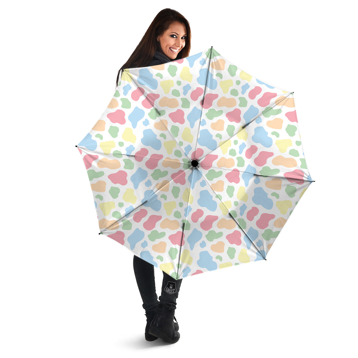 Pastel Cow Print Pattern Umbrella-grizzshop