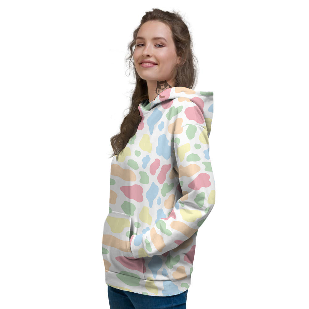 Pastel Cow Print Pattern Women's Hoodie-grizzshop