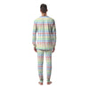 Pastel Houndstooth Print Men's Pajamas-grizzshop