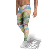 Pastel Japanese Fabric Traditional Print Pattern Men's Leggings-grizzshop