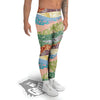 Pastel Japanese Fabric Traditional Print Pattern Men's Leggings-grizzshop