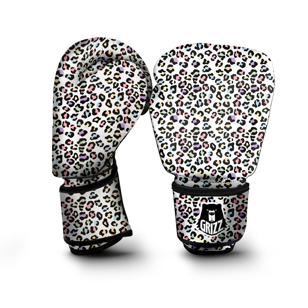 Pastel Leopard Print Pattern Boxing Gloves-grizzshop