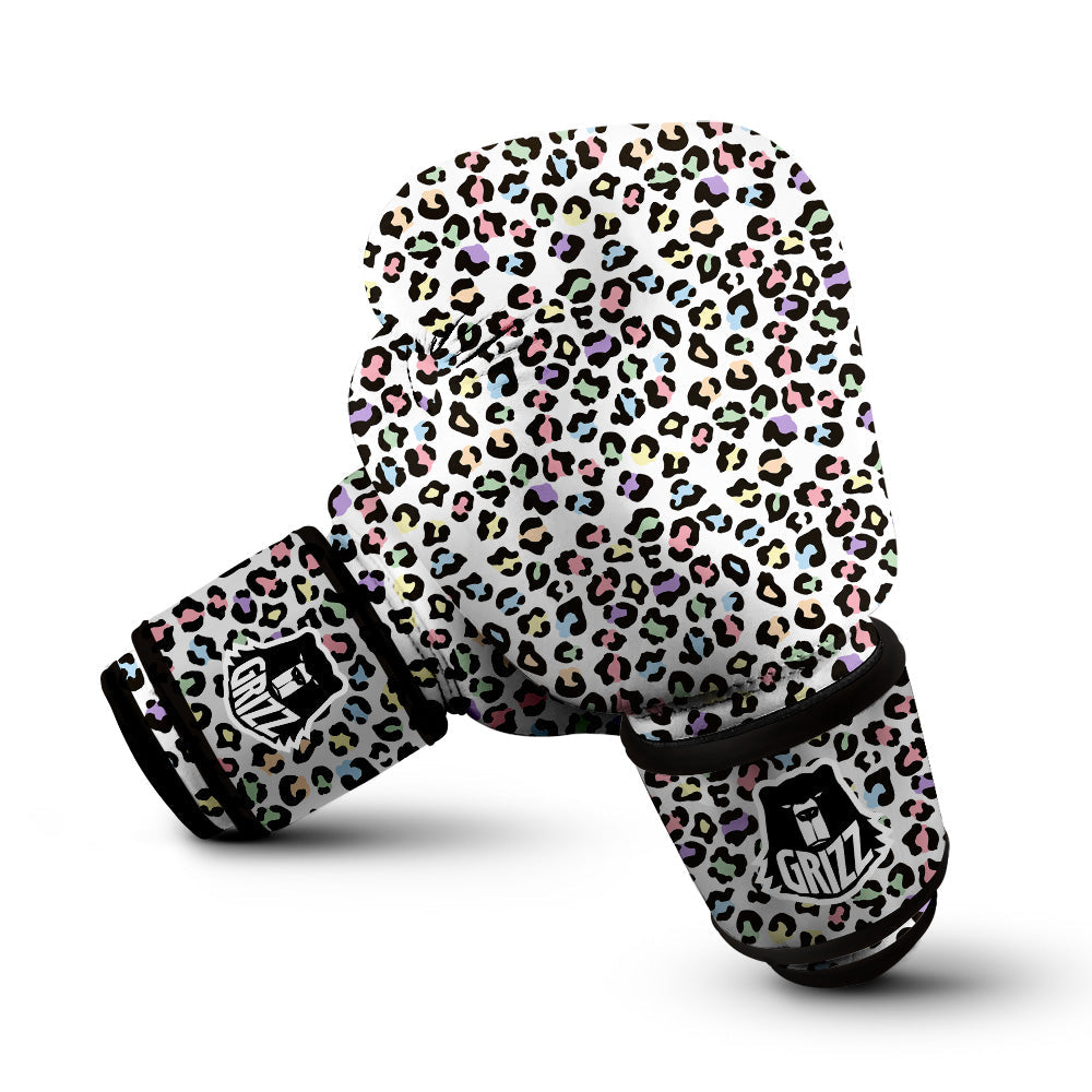 Pastel Leopard Print Pattern Boxing Gloves-grizzshop