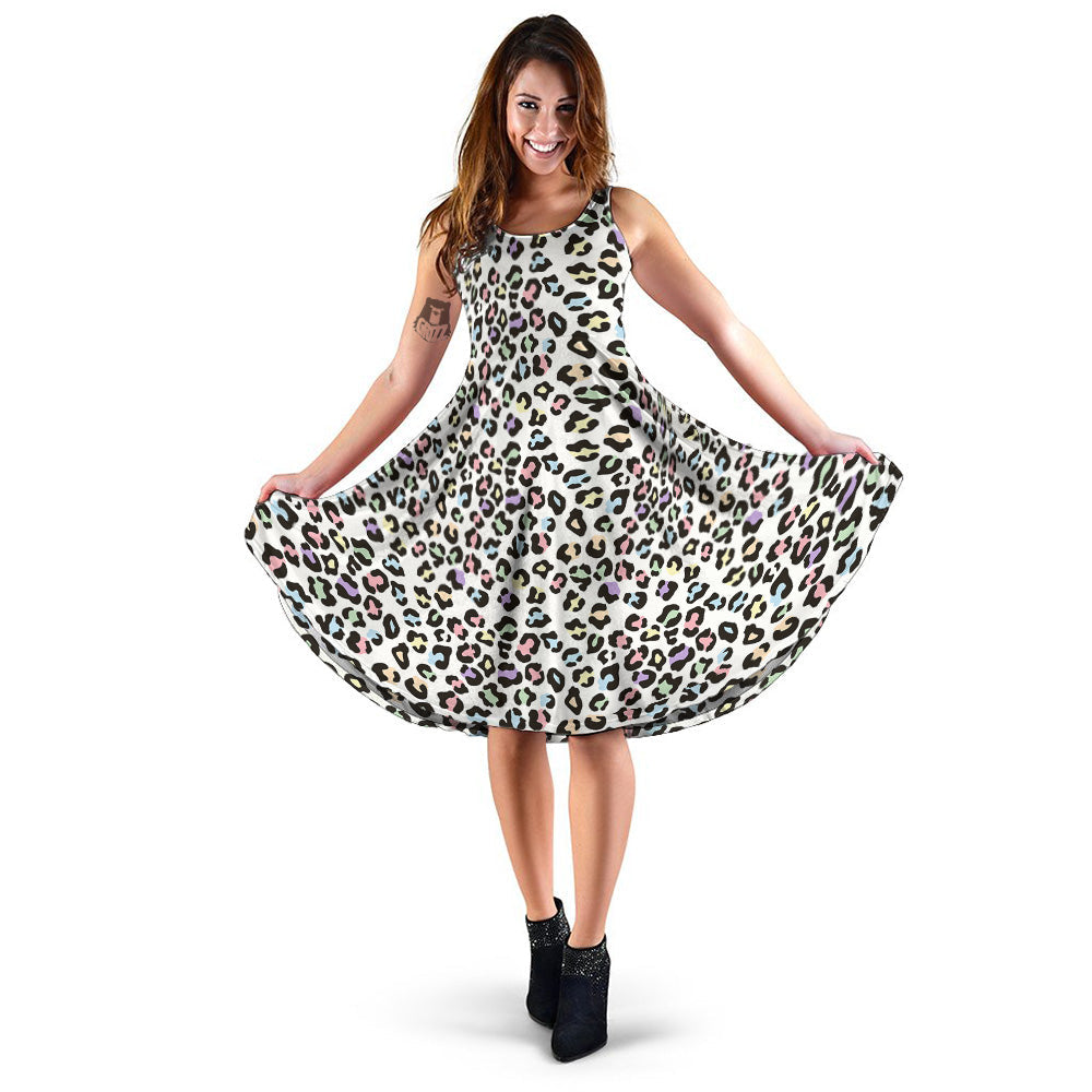 Pastel Leopard Print Pattern Dress-grizzshop