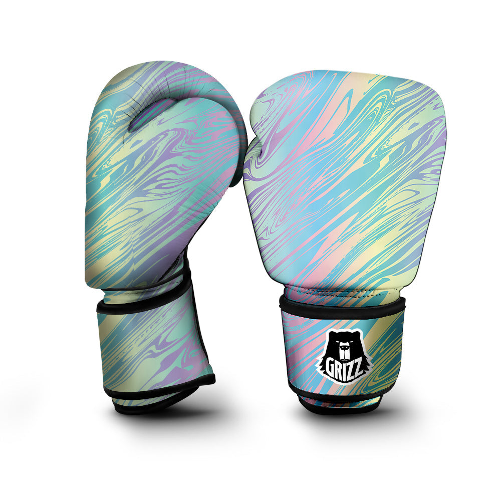 Pastel Liquid Marble Holographic Print Boxing Gloves-grizzshop