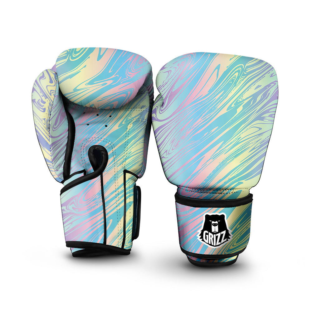 Pastel Liquid Marble Holographic Print Boxing Gloves-grizzshop