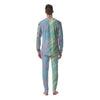 Pastel Liquid Marble Holographic Print Men's Pajamas-grizzshop