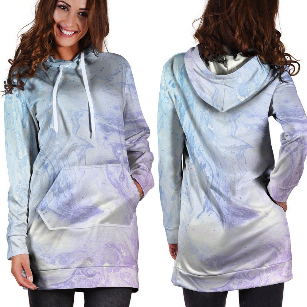 Pastel Marble Hoodie Dress-grizzshop