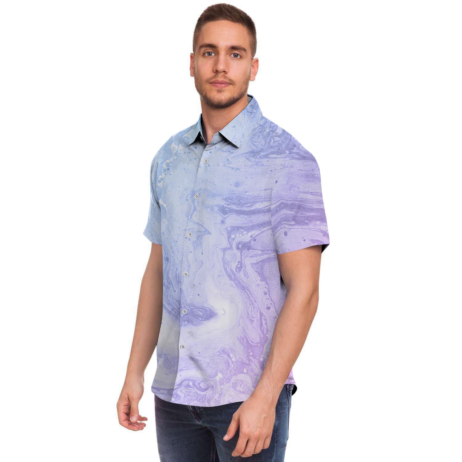 Pastel Marble Men's Short Sleeve Shirt-grizzshop
