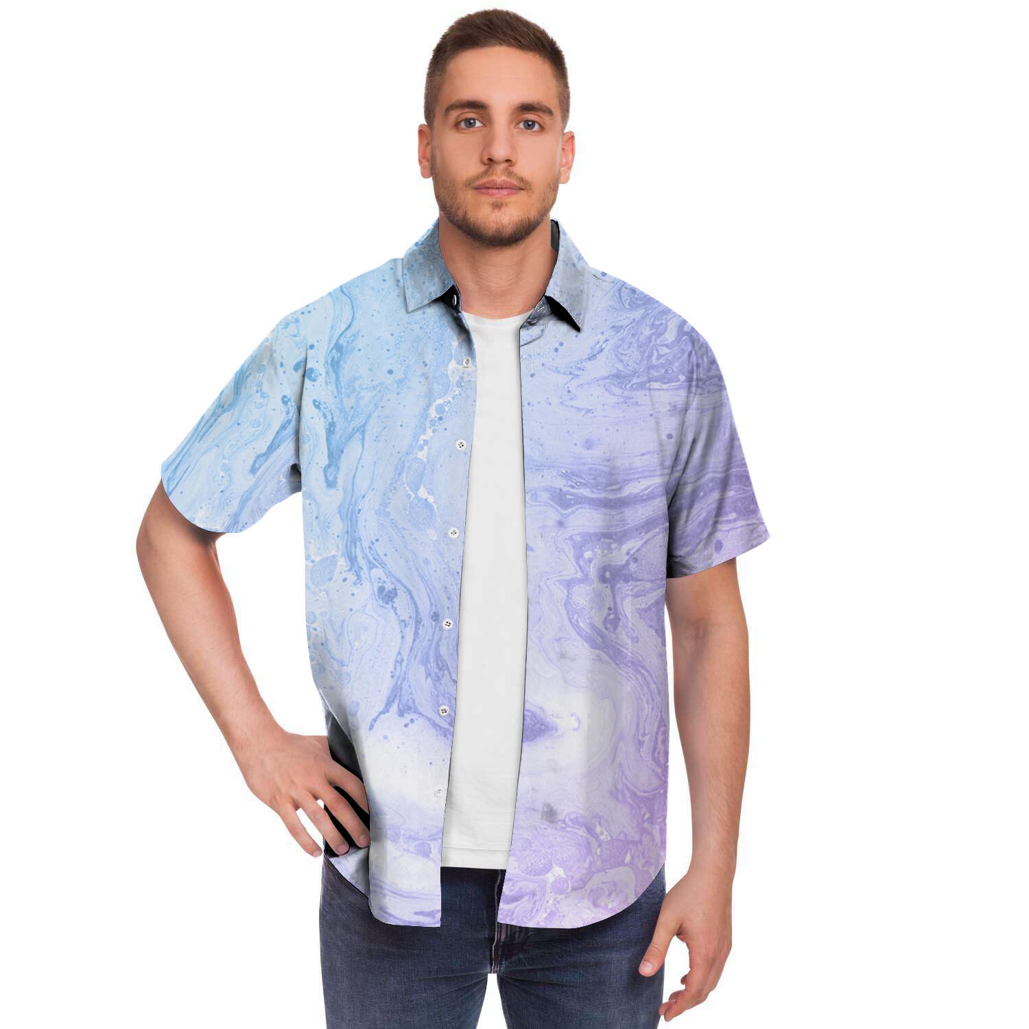 Pastel Marble Men's Short Sleeve Shirt-grizzshop